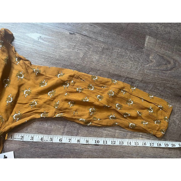 Sonoma Womens Top Size XL Yellow Floral Long Sleeve N8 - Picture 9 of 9